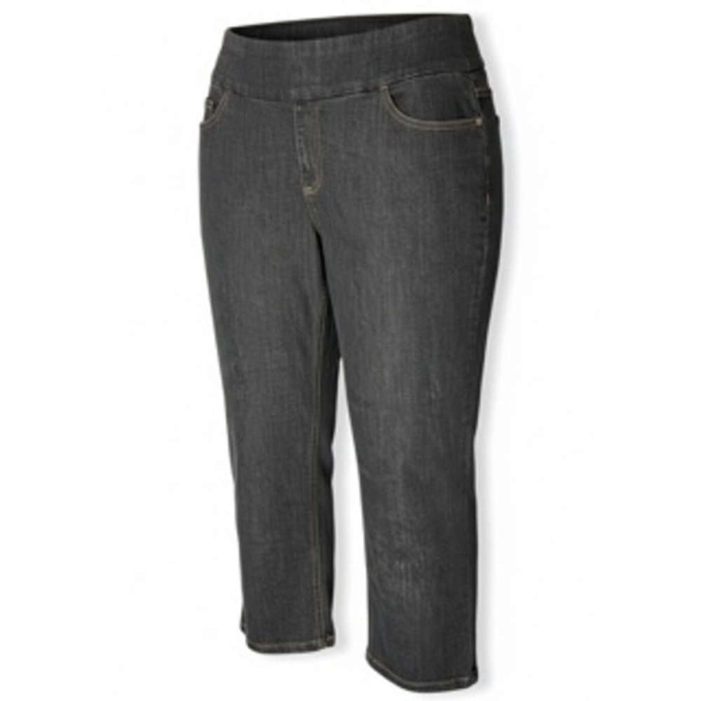 Denim & Co Womens Gray Black Pull On Capri Jeans Size 16 Dark Wash